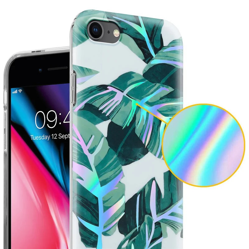 Cadorabo Hülle kompatibel mit Apple iPhone 7 / 7S / 8 / SE 2020 Schutzhülle aus TPU Silikon mit floralem Muster