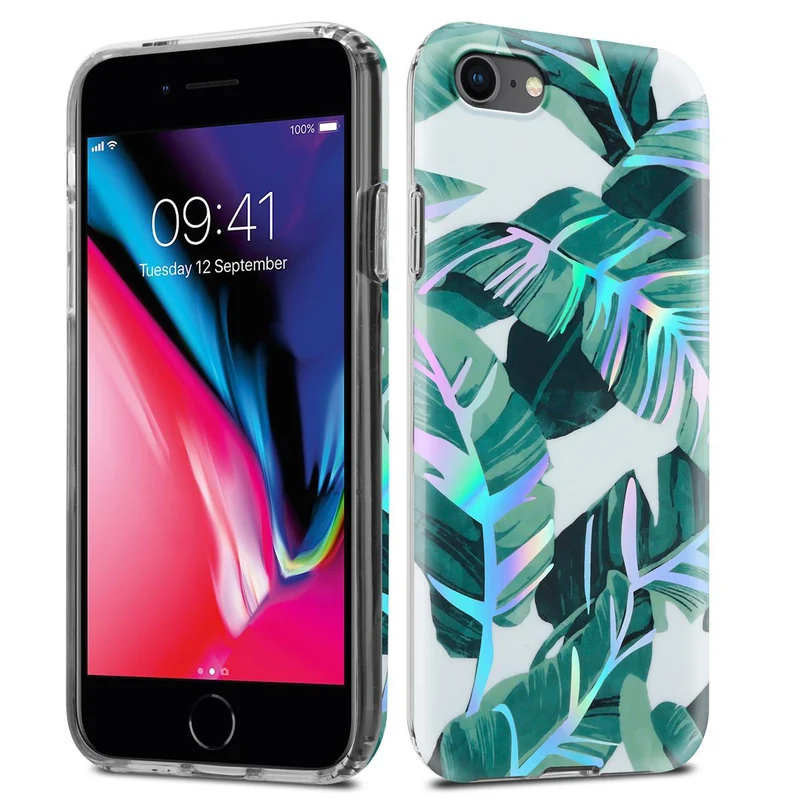 Cadorabo Hülle kompatibel mit Apple iPhone 7 / 7S / 8 / SE 2020 Schutzhülle aus TPU Silikon mit floralem Muster