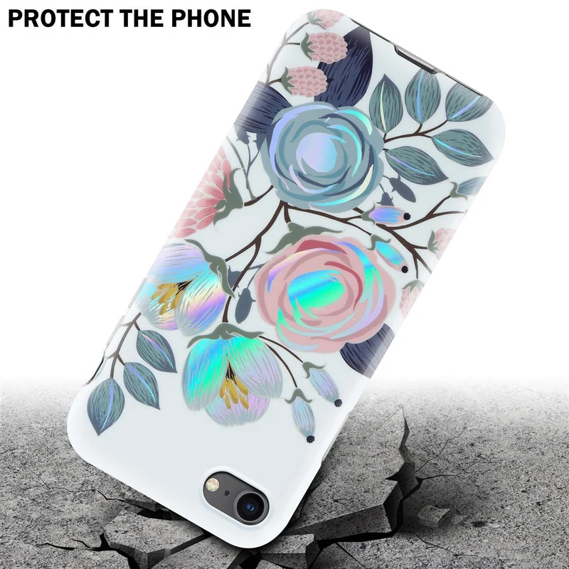 Cadorabo Hülle kompatibel mit Apple iPhone 7 / 7S / 8 / SE 2020 Schutzhülle aus TPU Silikon mit floralem Muster
