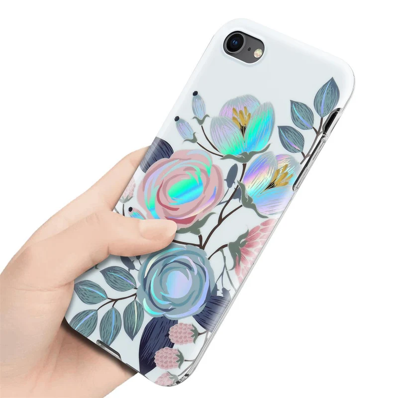Cadorabo Hülle kompatibel mit Apple iPhone 7 / 7S / 8 / SE 2020 Schutzhülle aus TPU Silikon mit floralem Muster