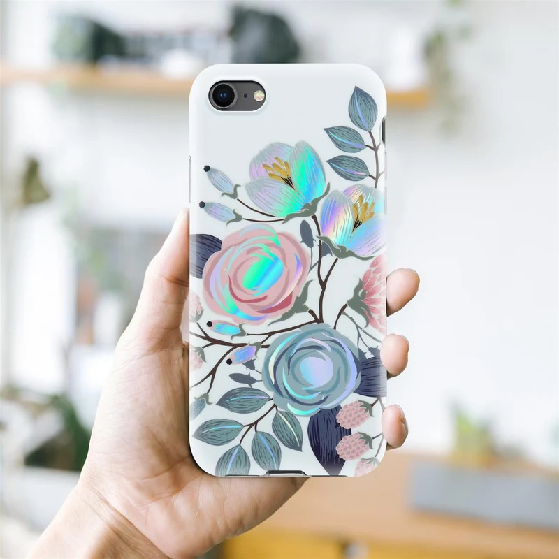 Cadorabo Hülle kompatibel mit Apple iPhone 7 / 7S / 8 / SE 2020 Schutzhülle aus TPU Silikon mit floralem Muster