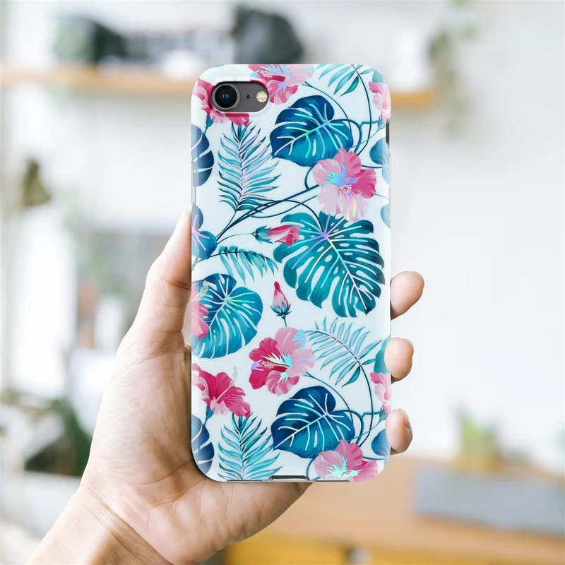 Cadorabo Hülle kompatibel mit Apple iPhone 7 / 7S / 8 / SE 2020 Schutzhülle aus TPU Silikon mit floralem Muster