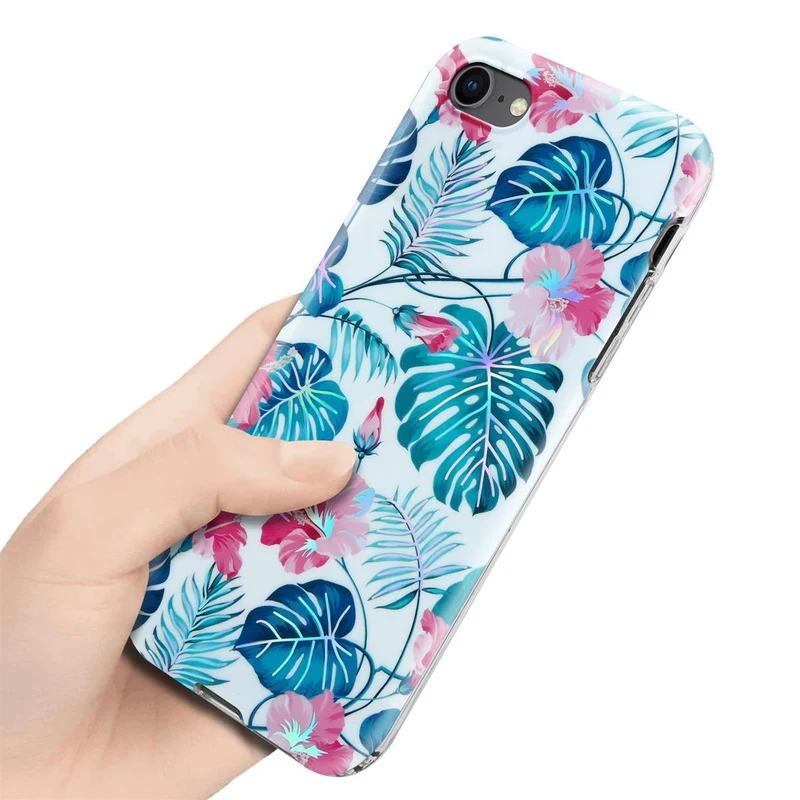 Cadorabo Hülle kompatibel mit Apple iPhone 7 / 7S / 8 / SE 2020 Schutzhülle aus TPU Silikon mit floralem Muster