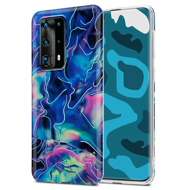Cadorabo Hülle kompatibel mit Huawei P40 PRO / P40 PRO+ Schutzhülle aus TPU Silikon mit Muster Mosaik