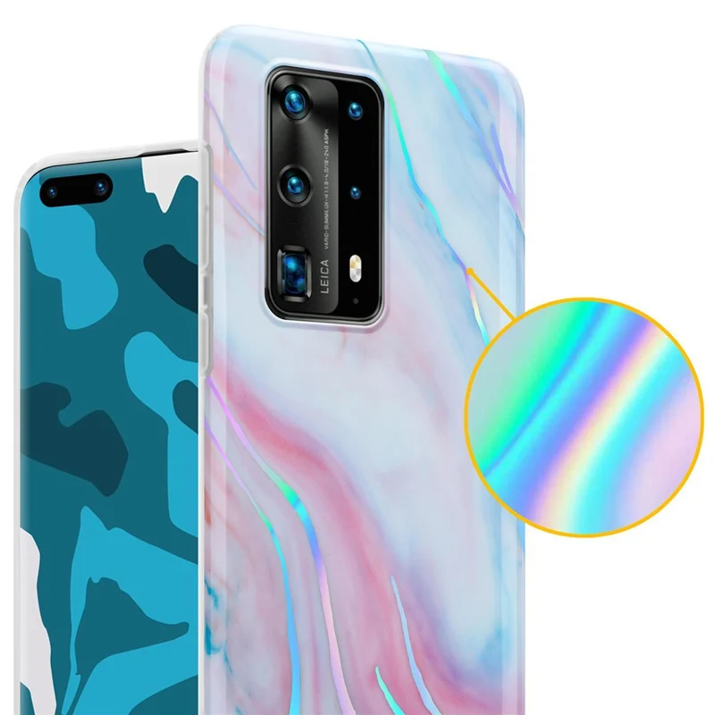 Cadorabo Hülle kompatibel mit Huawei P40 PRO / P40 PRO+ Schutzhülle aus TPU Silikon mit Muster Mosaik