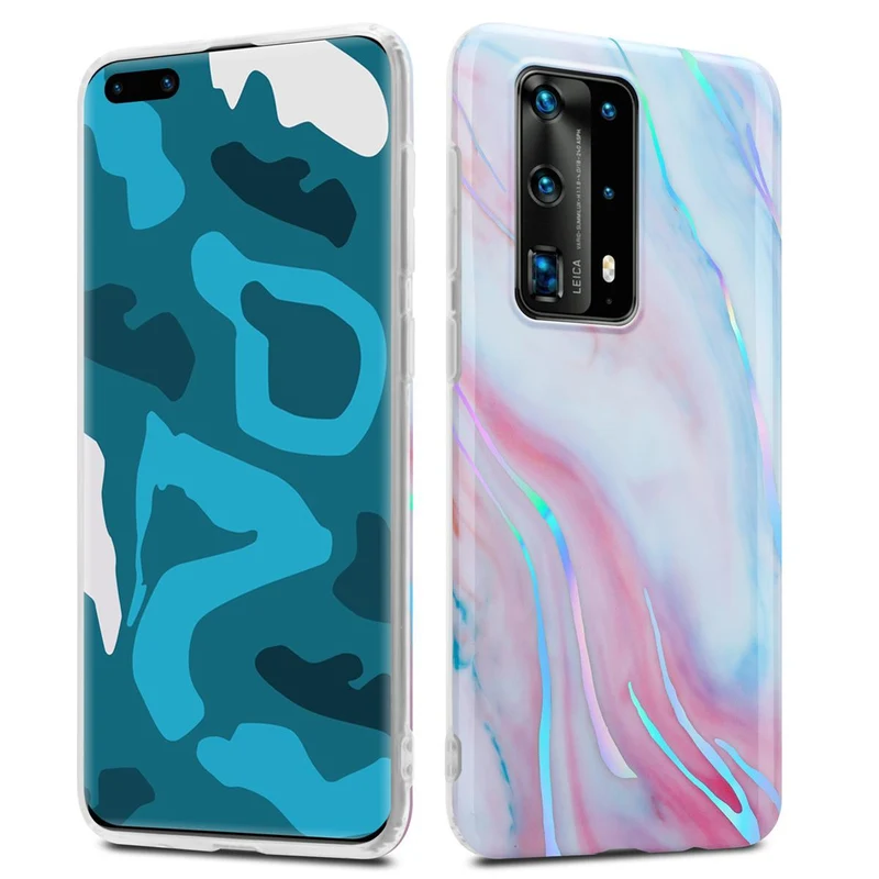 Cadorabo Hülle kompatibel mit Huawei P40 PRO / P40 PRO+ Schutzhülle aus TPU Silikon mit Muster Mosaik