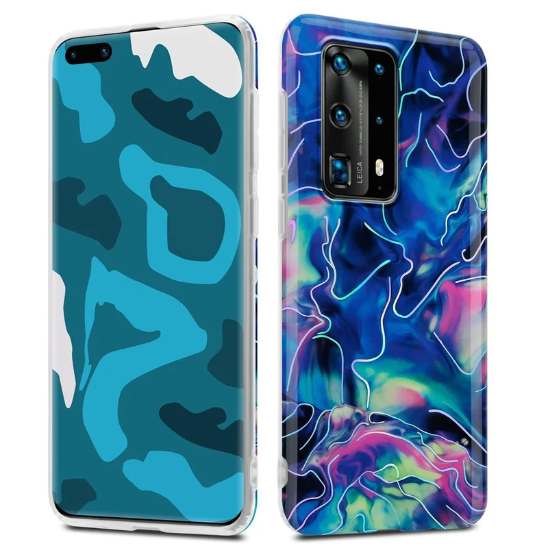 Cadorabo Hülle kompatibel mit Huawei P40 PRO / P40 PRO+ Schutzhülle aus TPU Silikon mit Muster Mosaik