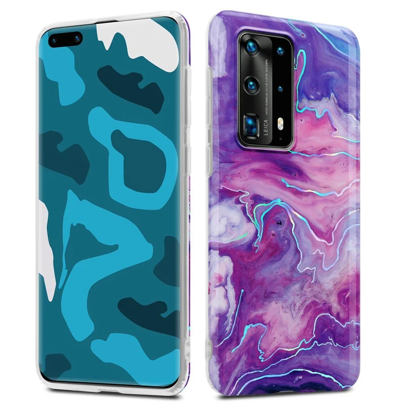 Cadorabo Hülle kompatibel mit Huawei P40 PRO / P40 PRO+ Schutzhülle aus TPU Silikon mit Muster Mosaik
