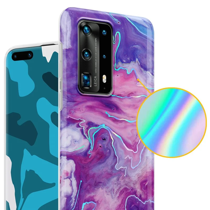 Cadorabo Hülle kompatibel mit Huawei P40 PRO / P40 PRO+ Schutzhülle aus TPU Silikon mit Muster Mosaik