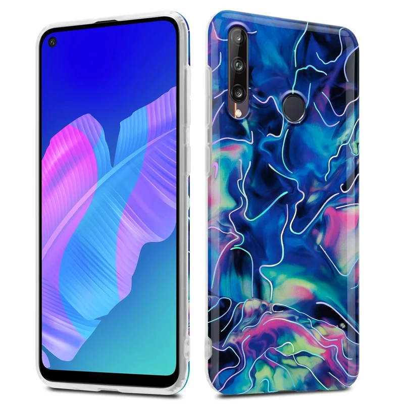 Cadorabo Hülle kompatibel mit Huawei P40 LITE E Schutzhülle aus TPU Silikon mit Muster Mosaik
