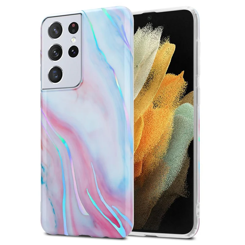 Cadorabo Hülle kompatibel mit Samsung Galaxy S21 ULTRA Schutzhülle aus TPU Silikon mit Muster Mosaik