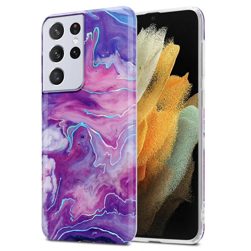 Cadorabo Hülle kompatibel mit Samsung Galaxy S21 ULTRA Schutzhülle aus TPU Silikon mit Muster Mosaik