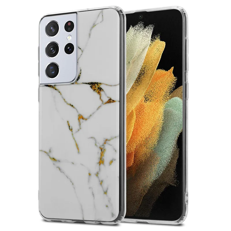 Cadorabo Hülle kompatibel mit Samsung Galaxy S21 ULTRA Schutzhülle aus TPU Silikon mit Muster Mosaik