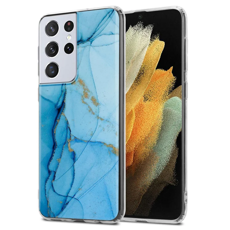 Cadorabo Hülle kompatibel mit Samsung Galaxy S21 ULTRA Schutzhülle aus TPU Silikon mit Muster Mosaik