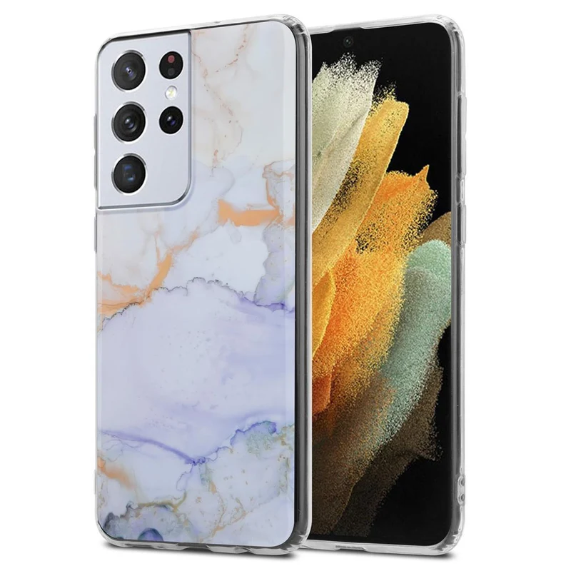Cadorabo Hülle kompatibel mit Samsung Galaxy S21 ULTRA Schutzhülle aus TPU Silikon mit Muster Mosaik
