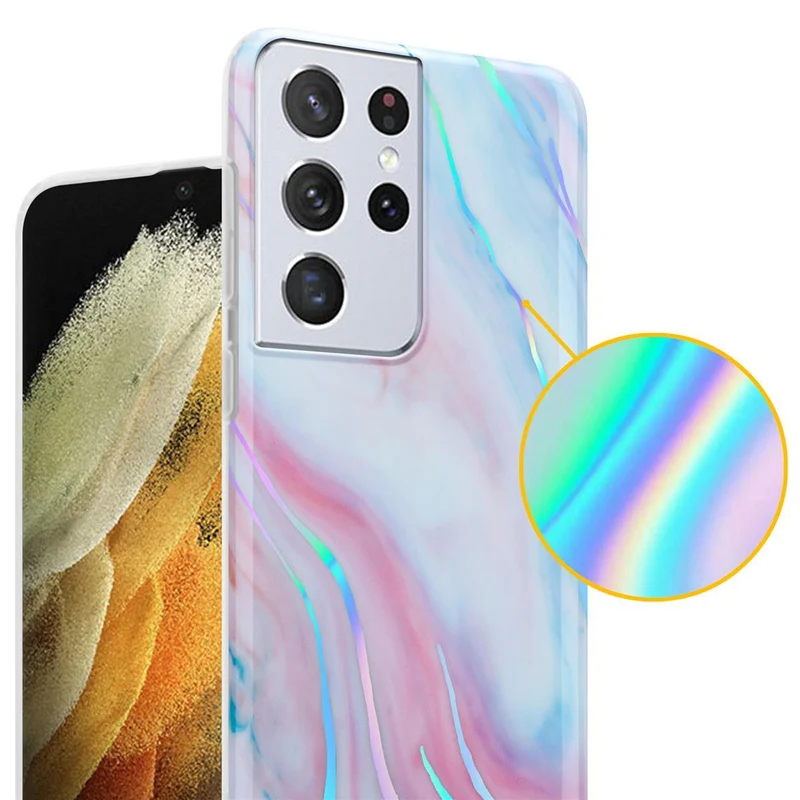 Cadorabo Hülle kompatibel mit Samsung Galaxy S21 ULTRA Schutzhülle aus TPU Silikon mit Muster Mosaik