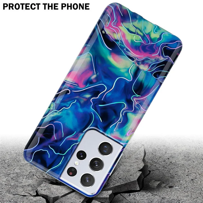 Cadorabo Hülle kompatibel mit Samsung Galaxy S21 ULTRA Schutzhülle aus TPU Silikon mit Muster Mosaik