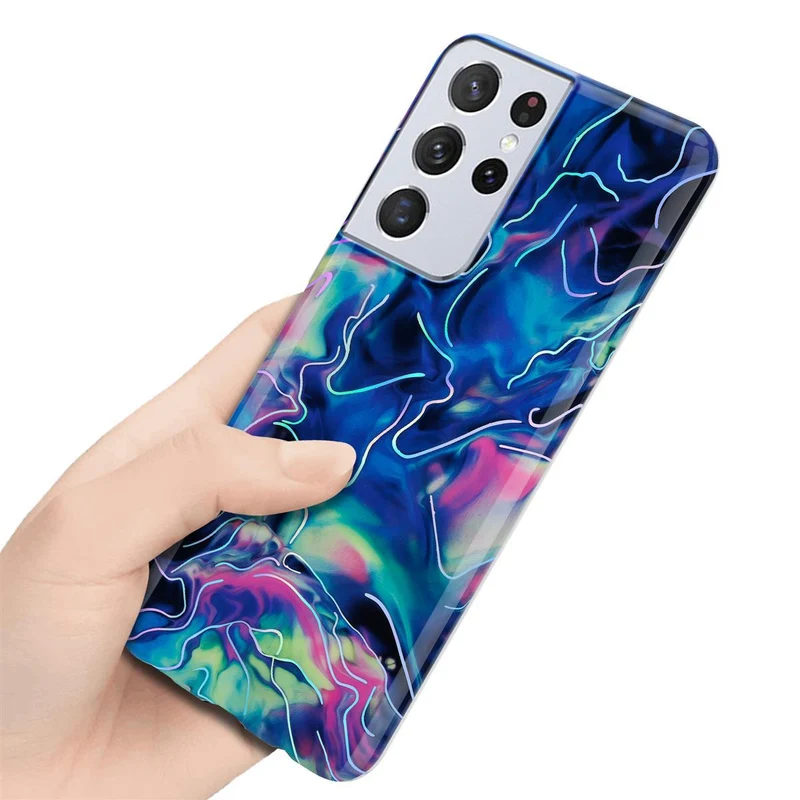 Cadorabo Hülle kompatibel mit Samsung Galaxy S21 ULTRA Schutzhülle aus TPU Silikon mit Muster Mosaik