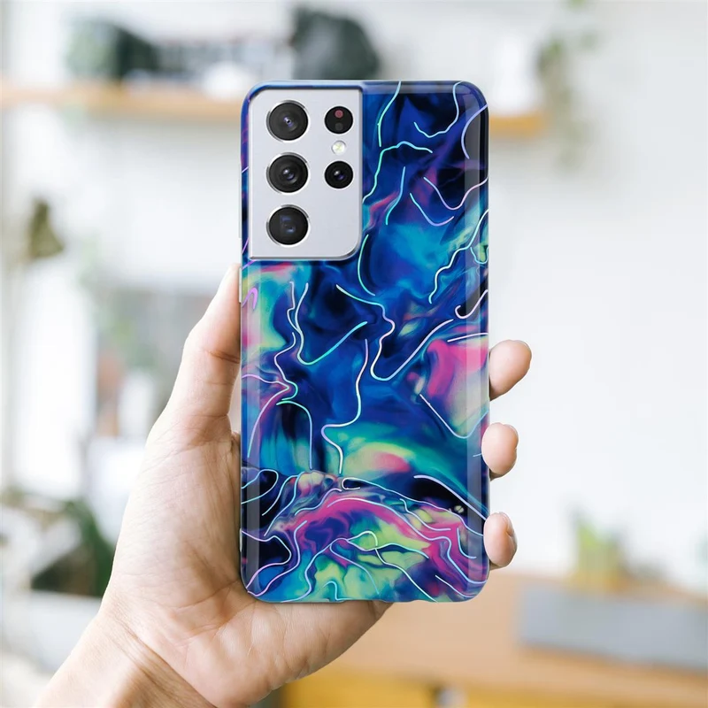 Cadorabo Hülle kompatibel mit Samsung Galaxy S21 ULTRA Schutzhülle aus TPU Silikon mit Muster Mosaik