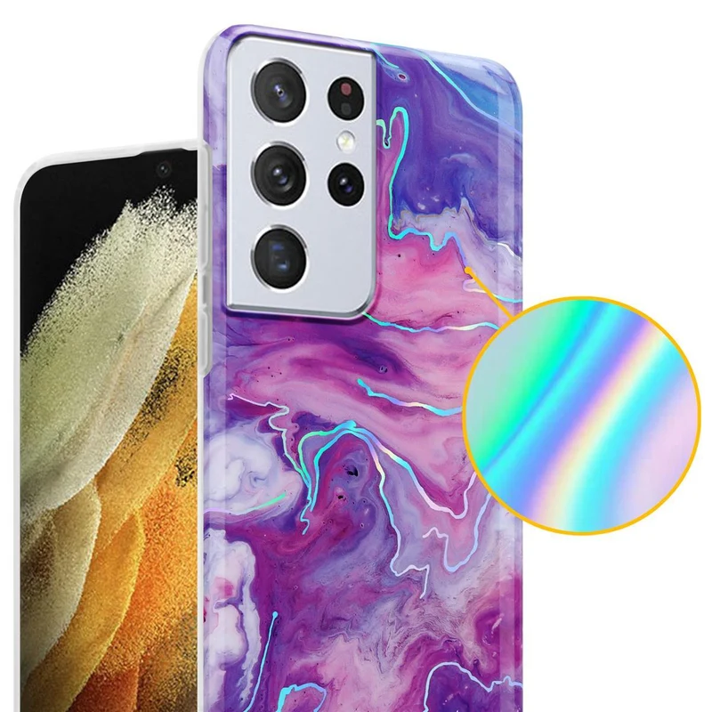 Cadorabo Hülle kompatibel mit Samsung Galaxy S21 ULTRA Schutzhülle aus TPU Silikon mit Muster Mosaik
