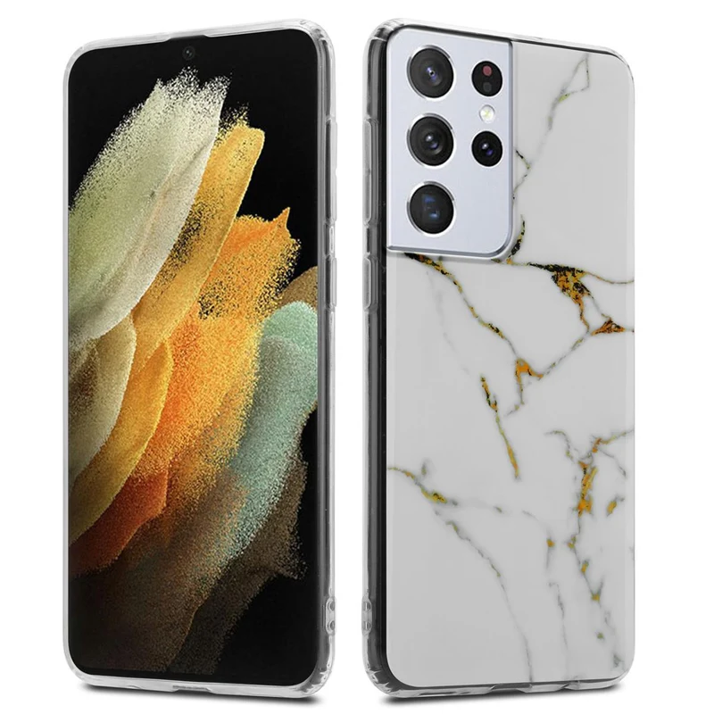 Cadorabo Hülle kompatibel mit Samsung Galaxy S21 ULTRA Schutzhülle aus TPU Silikon mit Muster Mosaik