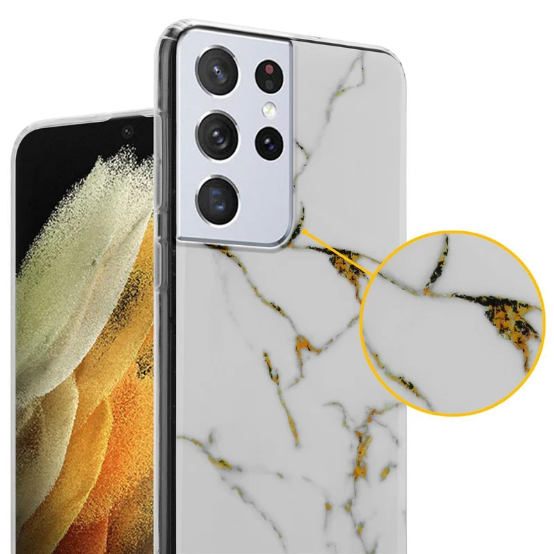 Cadorabo Hülle kompatibel mit Samsung Galaxy S21 ULTRA Schutzhülle aus TPU Silikon mit Muster Mosaik