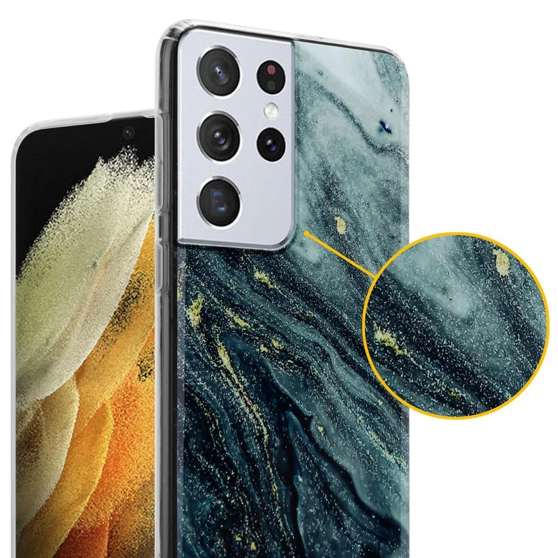 Cadorabo Hülle kompatibel mit Samsung Galaxy S21 ULTRA Schutzhülle aus TPU Silikon mit Muster Mosaik
