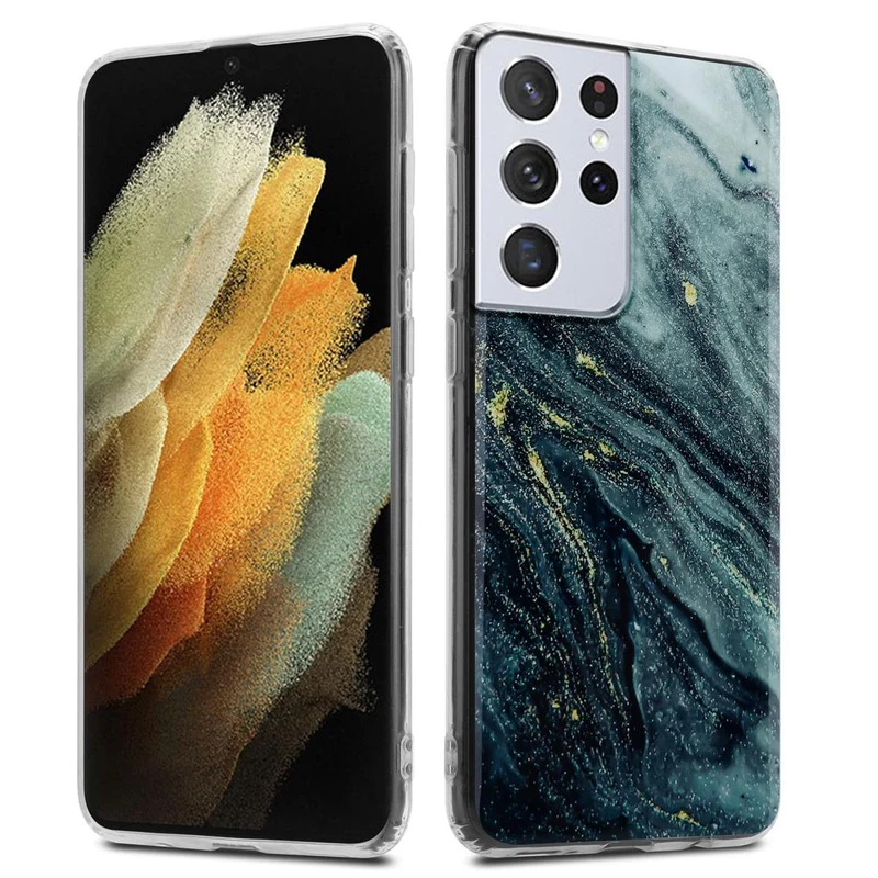 Cadorabo Hülle kompatibel mit Samsung Galaxy S21 ULTRA Schutzhülle aus TPU Silikon mit Muster Mosaik