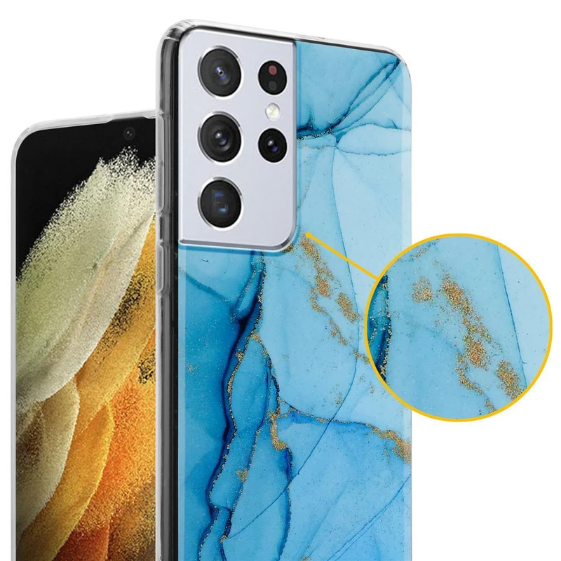 Cadorabo Hülle kompatibel mit Samsung Galaxy S21 ULTRA Schutzhülle aus TPU Silikon mit Muster Mosaik