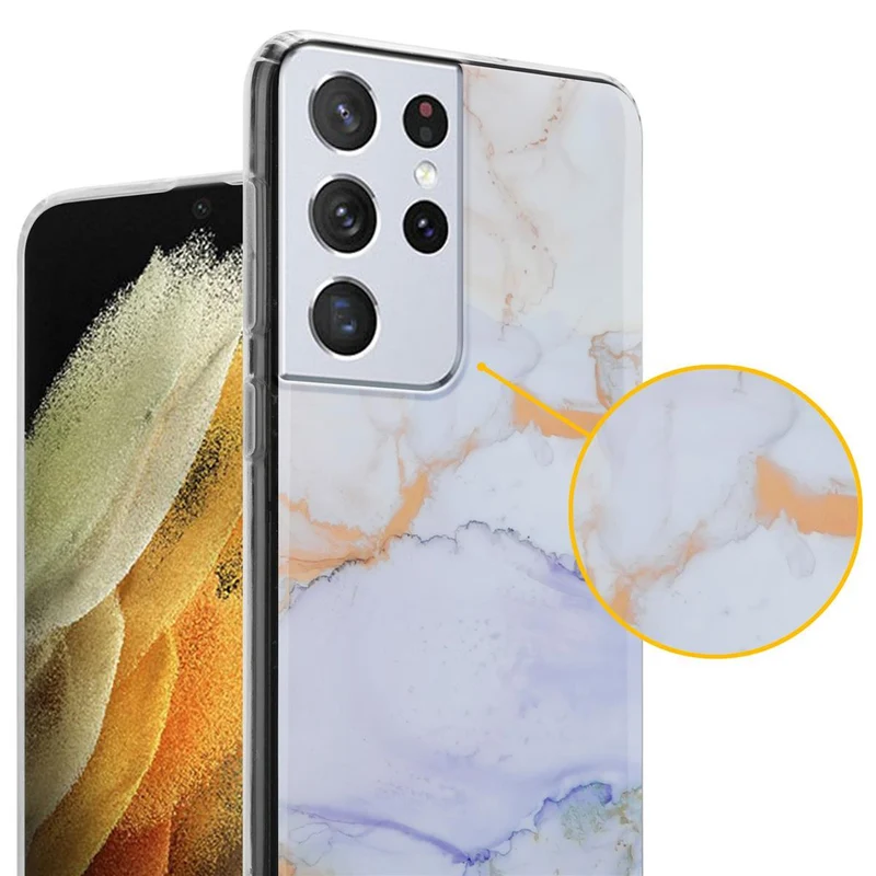 Cadorabo Hülle kompatibel mit Samsung Galaxy S21 ULTRA Schutzhülle aus TPU Silikon mit Muster Mosaik