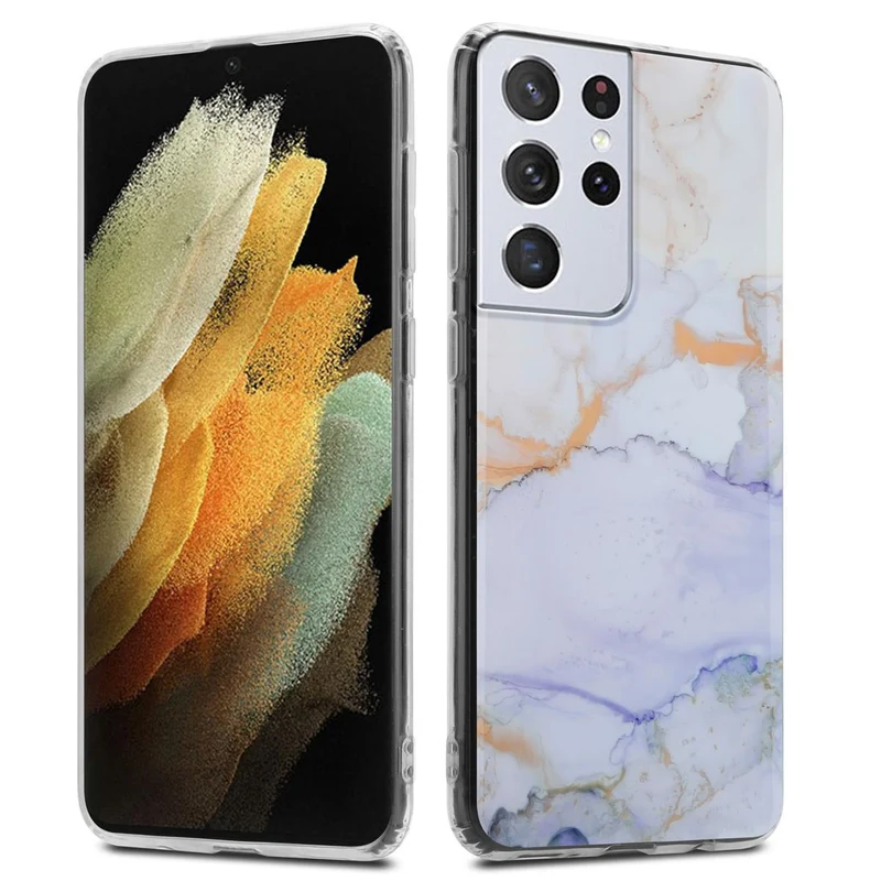 Cadorabo Hülle kompatibel mit Samsung Galaxy S21 ULTRA Schutzhülle aus TPU Silikon mit Muster Mosaik
