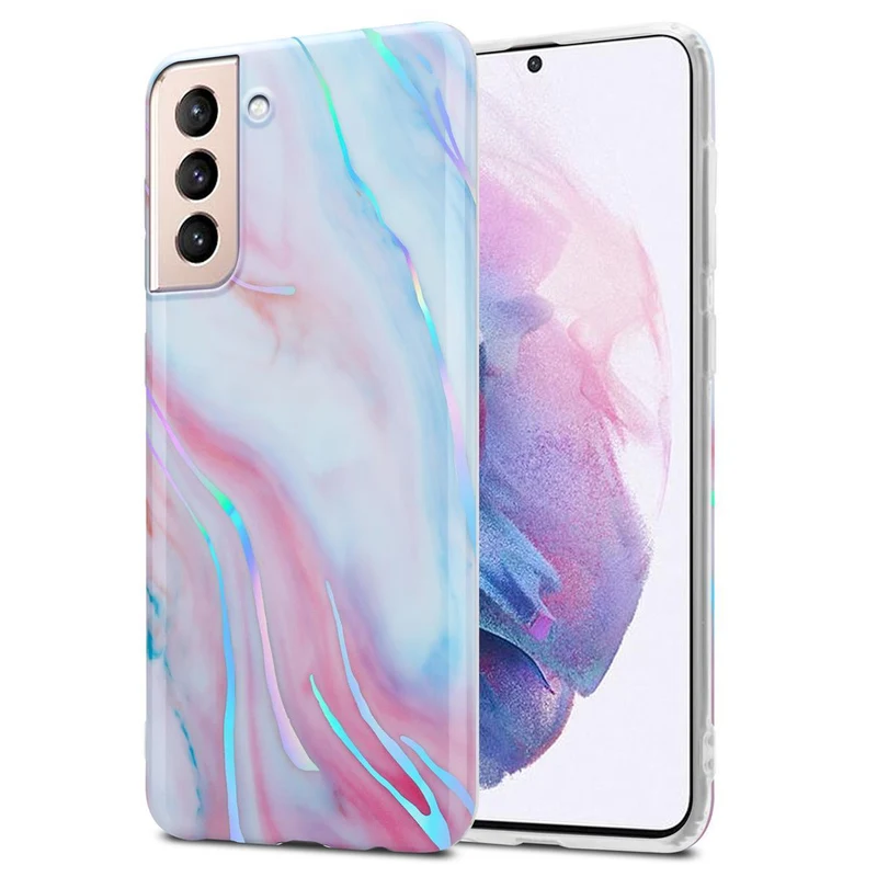 Cadorabo Hülle kompatibel mit Samsung Galaxy S21 PLUS Schutzhülle aus TPU Silikon mit Muster Mosaik