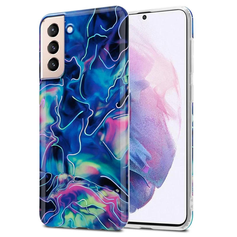 Cadorabo Hülle kompatibel mit Samsung Galaxy S21 PLUS Schutzhülle aus TPU Silikon mit Muster Mosaik