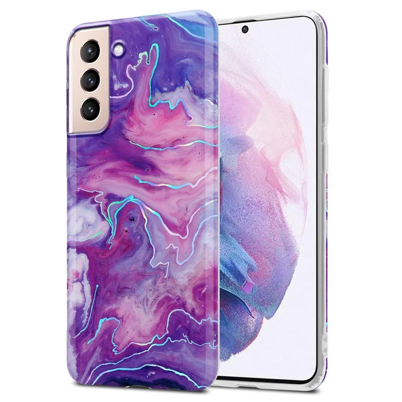 Cadorabo Hülle kompatibel mit Samsung Galaxy S21 PLUS Schutzhülle aus TPU Silikon mit Muster Mosaik