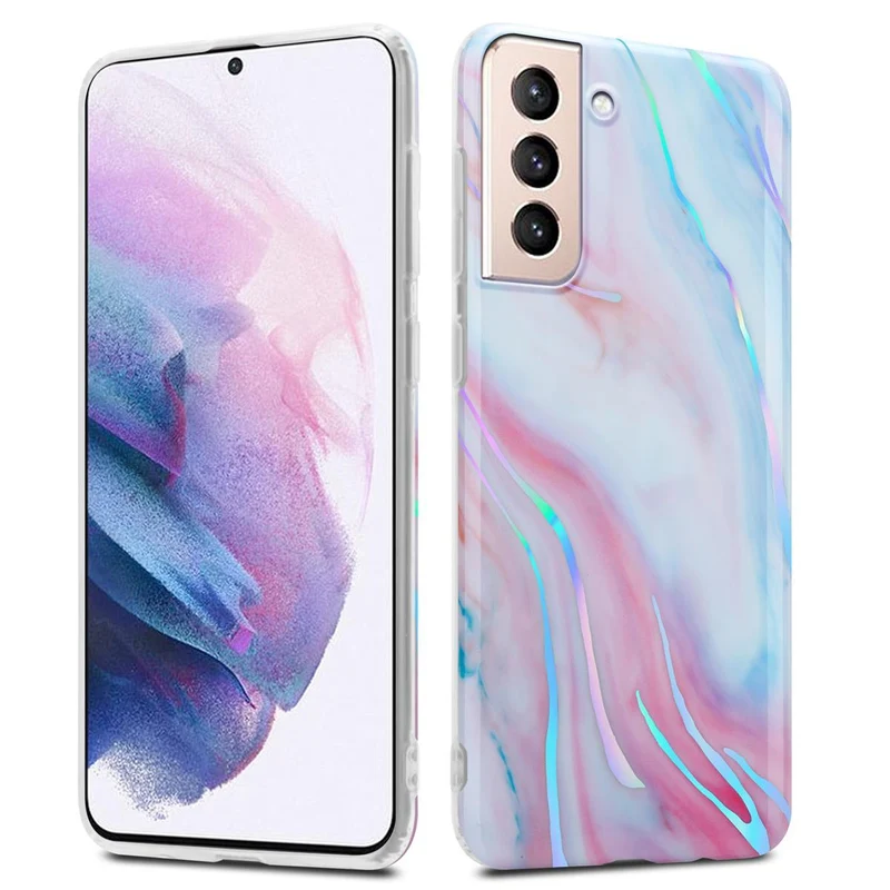 Cadorabo Hülle kompatibel mit Samsung Galaxy S21 PLUS Schutzhülle aus TPU Silikon mit Muster Mosaik