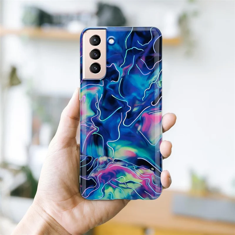 Cadorabo Hülle kompatibel mit Samsung Galaxy S21 PLUS Schutzhülle aus TPU Silikon mit Muster Mosaik