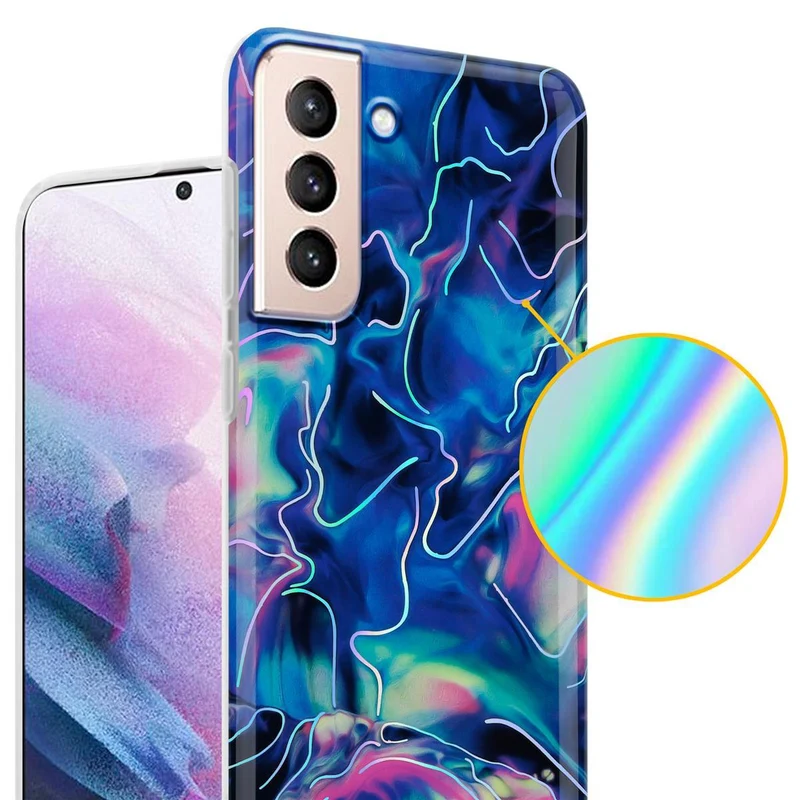Cadorabo Hülle kompatibel mit Samsung Galaxy S21 PLUS Schutzhülle aus TPU Silikon mit Muster Mosaik