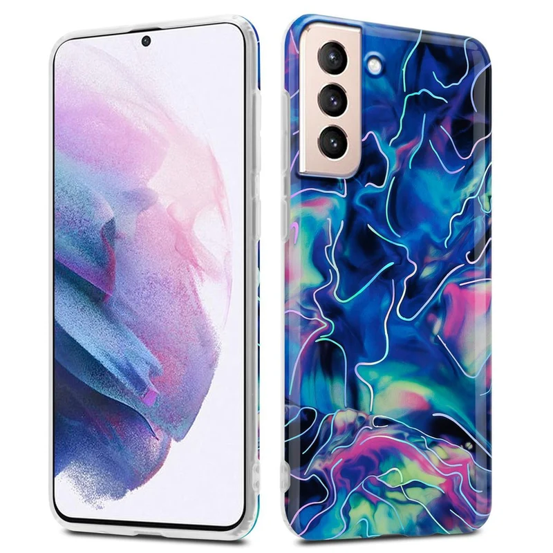 Cadorabo Hülle kompatibel mit Samsung Galaxy S21 PLUS Schutzhülle aus TPU Silikon mit Muster Mosaik
