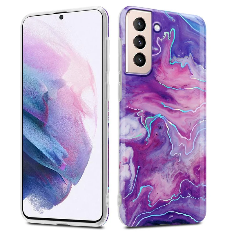 Cadorabo Hülle kompatibel mit Samsung Galaxy S21 PLUS Schutzhülle aus TPU Silikon mit Muster Mosaik