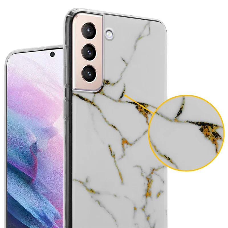 Cadorabo Hülle kompatibel mit Samsung Galaxy S21 PLUS Schutzhülle aus TPU Silikon mit Muster Mosaik