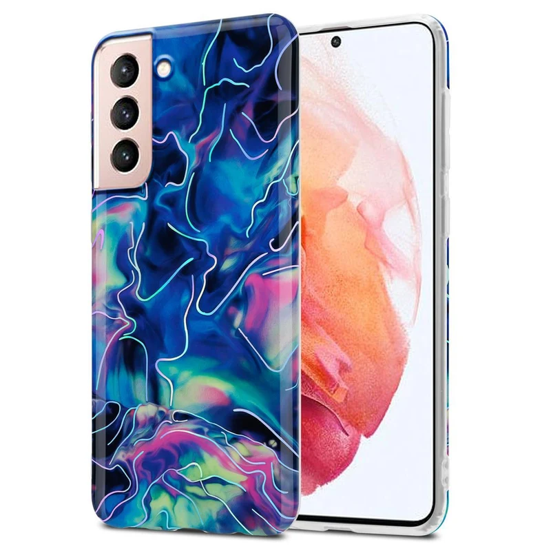 Cadorabo Hülle kompatibel mit Samsung Galaxy S21 5G Schutzhülle aus TPU Silikon mit Muster Mosaik
