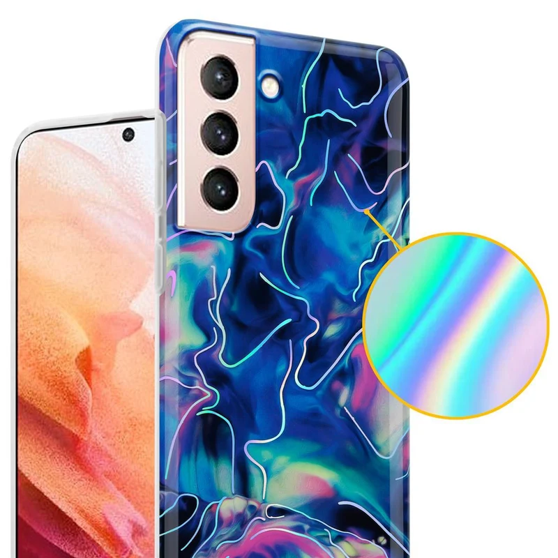 Cadorabo Hülle kompatibel mit Samsung Galaxy S21 5G Schutzhülle aus TPU Silikon mit Muster Mosaik