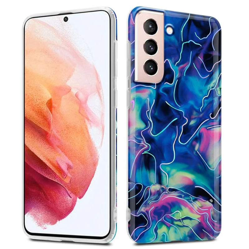 Cadorabo Hülle kompatibel mit Samsung Galaxy S21 5G Schutzhülle aus TPU Silikon mit Muster Mosaik