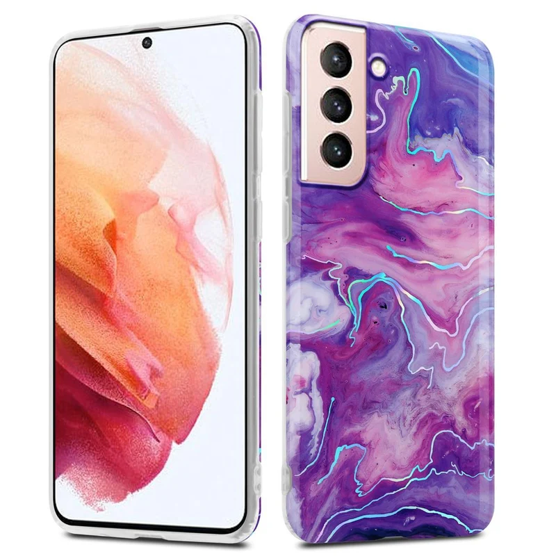 Cadorabo Hülle kompatibel mit Samsung Galaxy S21 5G Schutzhülle aus TPU Silikon mit Muster Mosaik
