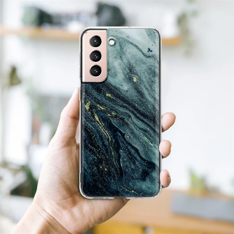 Cadorabo Hülle kompatibel mit Samsung Galaxy S21 5G Schutzhülle aus TPU Silikon mit Muster Mosaik