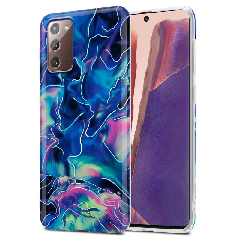 Cadorabo Hülle kompatibel mit Samsung Galaxy NOTE 20 Schutzhülle aus TPU Silikon mit Muster Mosaik