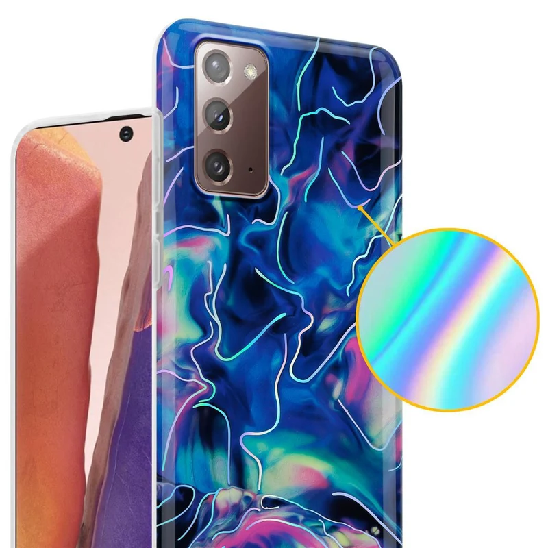Cadorabo Hülle kompatibel mit Samsung Galaxy NOTE 20 Schutzhülle aus TPU Silikon mit Muster Mosaik