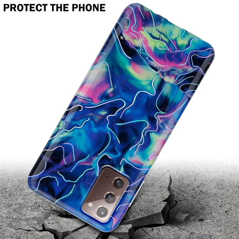 Cadorabo Hülle kompatibel mit Samsung Galaxy NOTE 20 Schutzhülle aus TPU Silikon mit Muster Mosaik