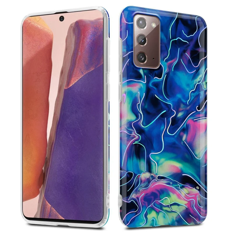 Cadorabo Hülle kompatibel mit Samsung Galaxy NOTE 20 Schutzhülle aus TPU Silikon mit Muster Mosaik