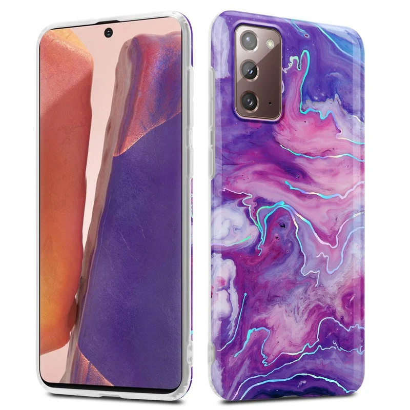 Cadorabo Hülle kompatibel mit Samsung Galaxy NOTE 20 Schutzhülle aus TPU Silikon mit Muster Mosaik